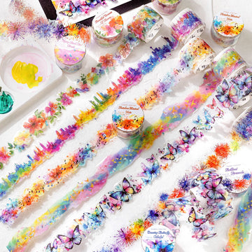Colorful Ink Mirage PET Tape for journaling and scrapbooking
