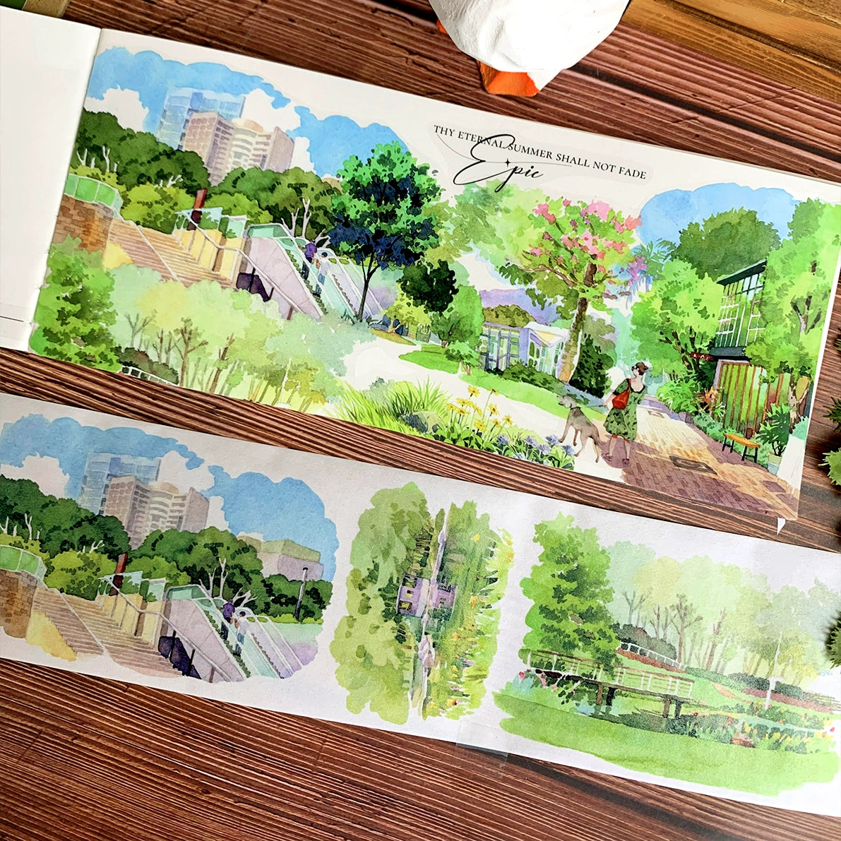 Cityscape Landscaping PET Tape for scrapbooking and Journaling cardmaking