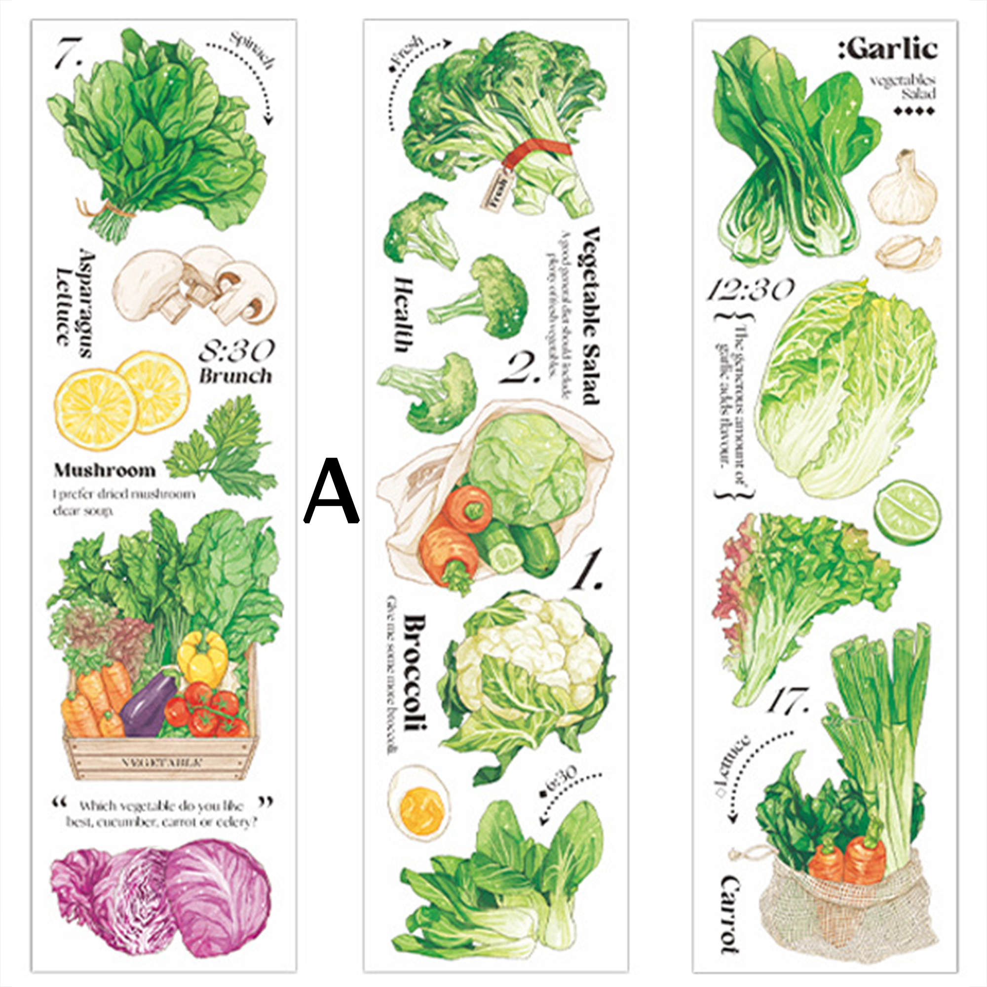 Vegetable and Fruit Scrapbook Journal PET Tape Sticker