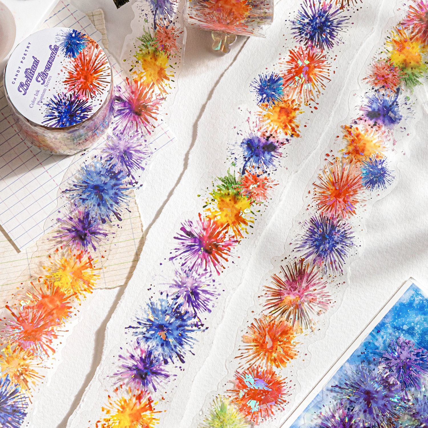 Colorful Ink Mirage PET Tape for journaling and scrapbooking