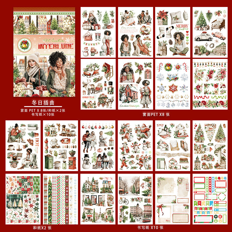 Christmas Theme Vintage Sticker Book