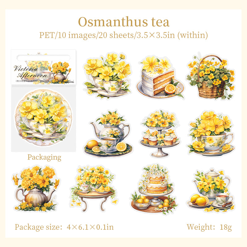 Floral Tea Set PET Stickers