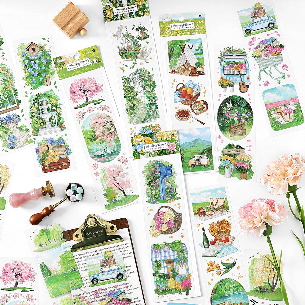 Panoramic Spring Scenery Decorative Tape