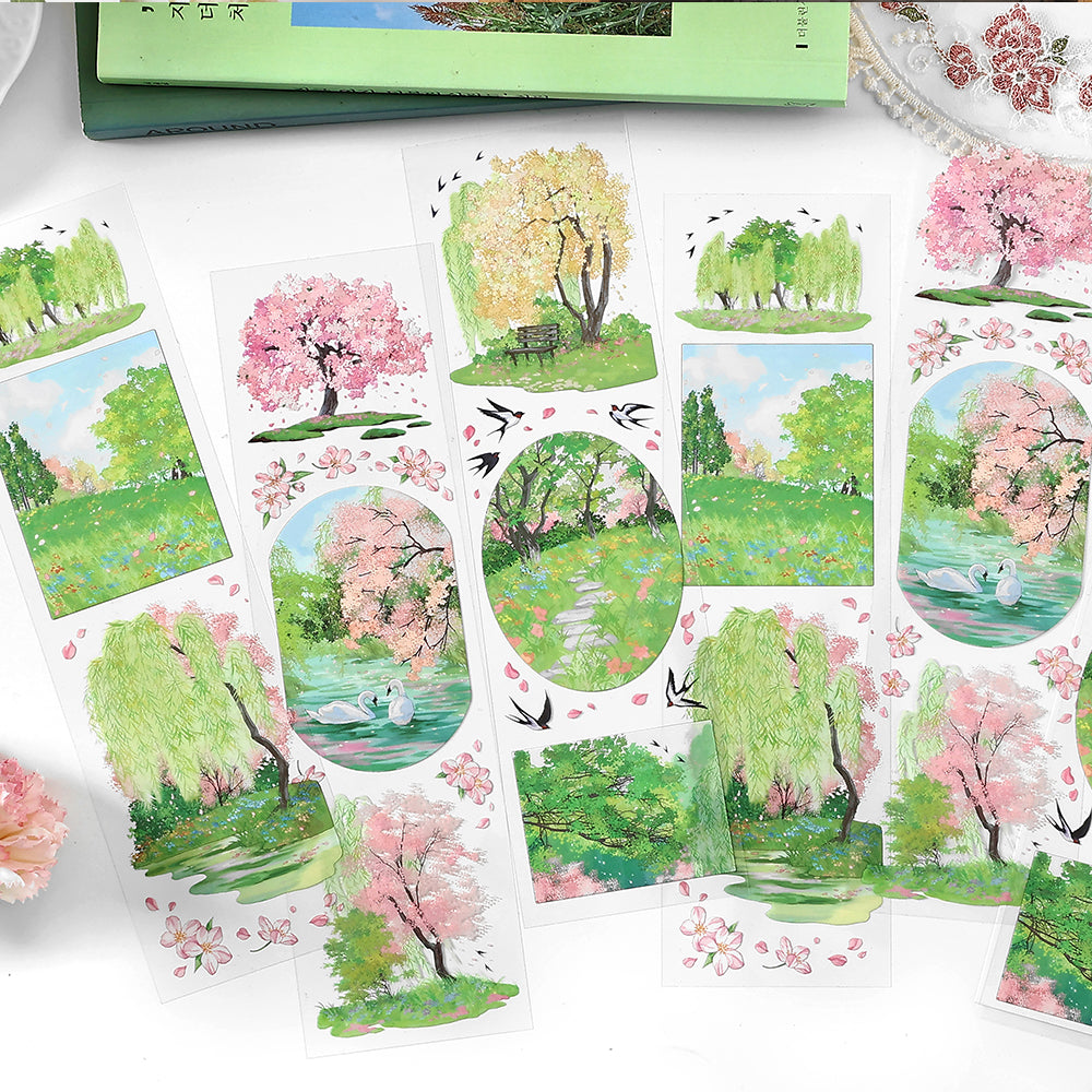 Panoramic Spring Scenery Decorative Tape