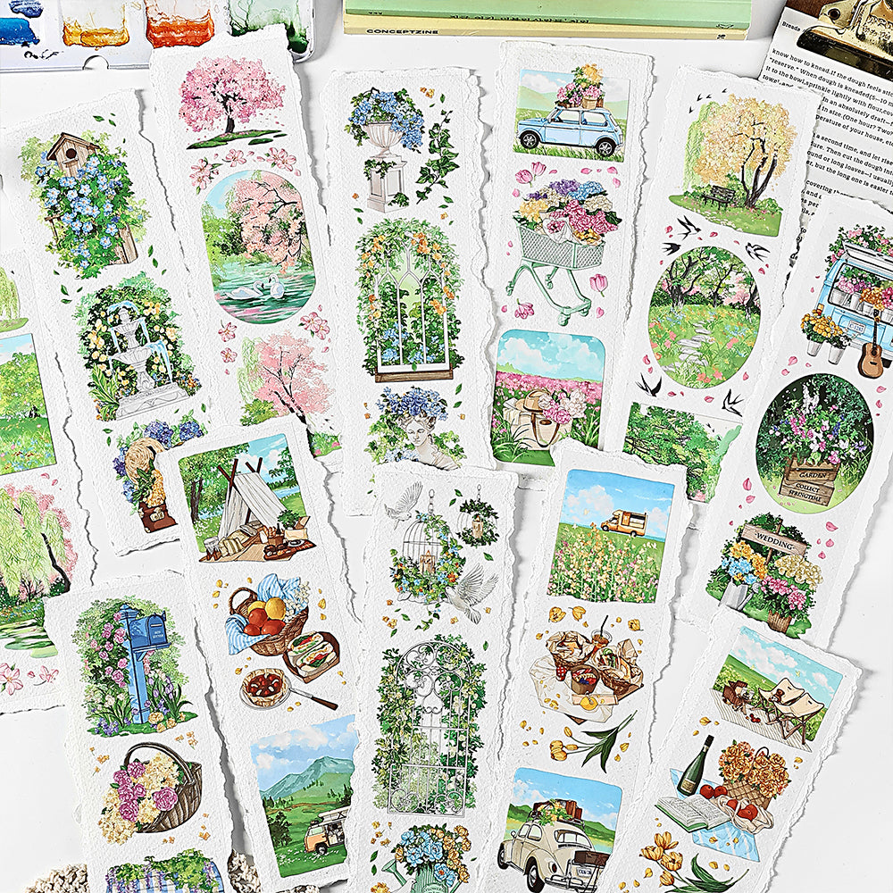 Panoramic Spring Scenery Decorative Tape