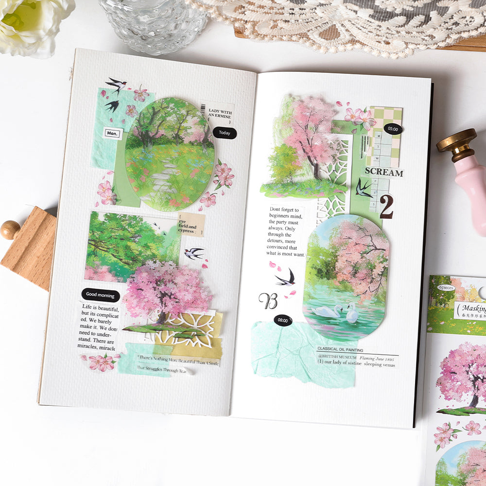 Panoramic Spring Scenery Decorative Tape