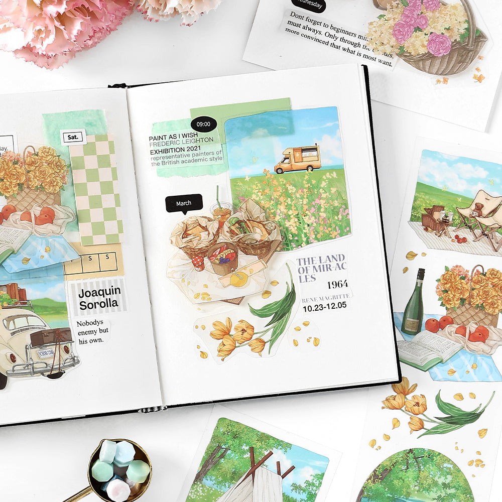 Panoramic Spring Scenery Decorative Tape