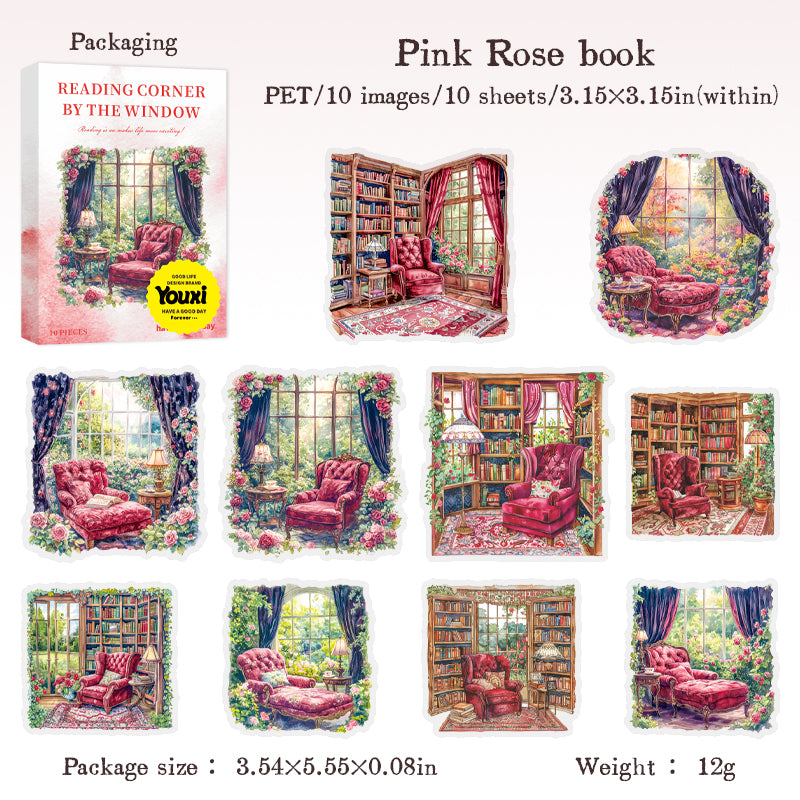 Reading Corner by the Window PET Sticker