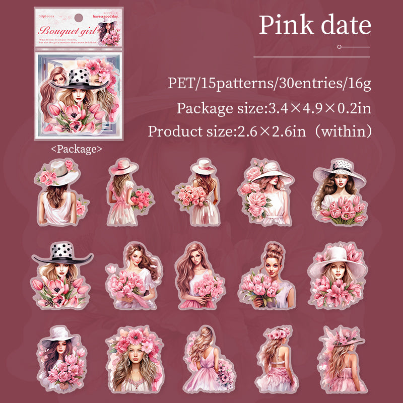 Flowery Girl PET Sticker