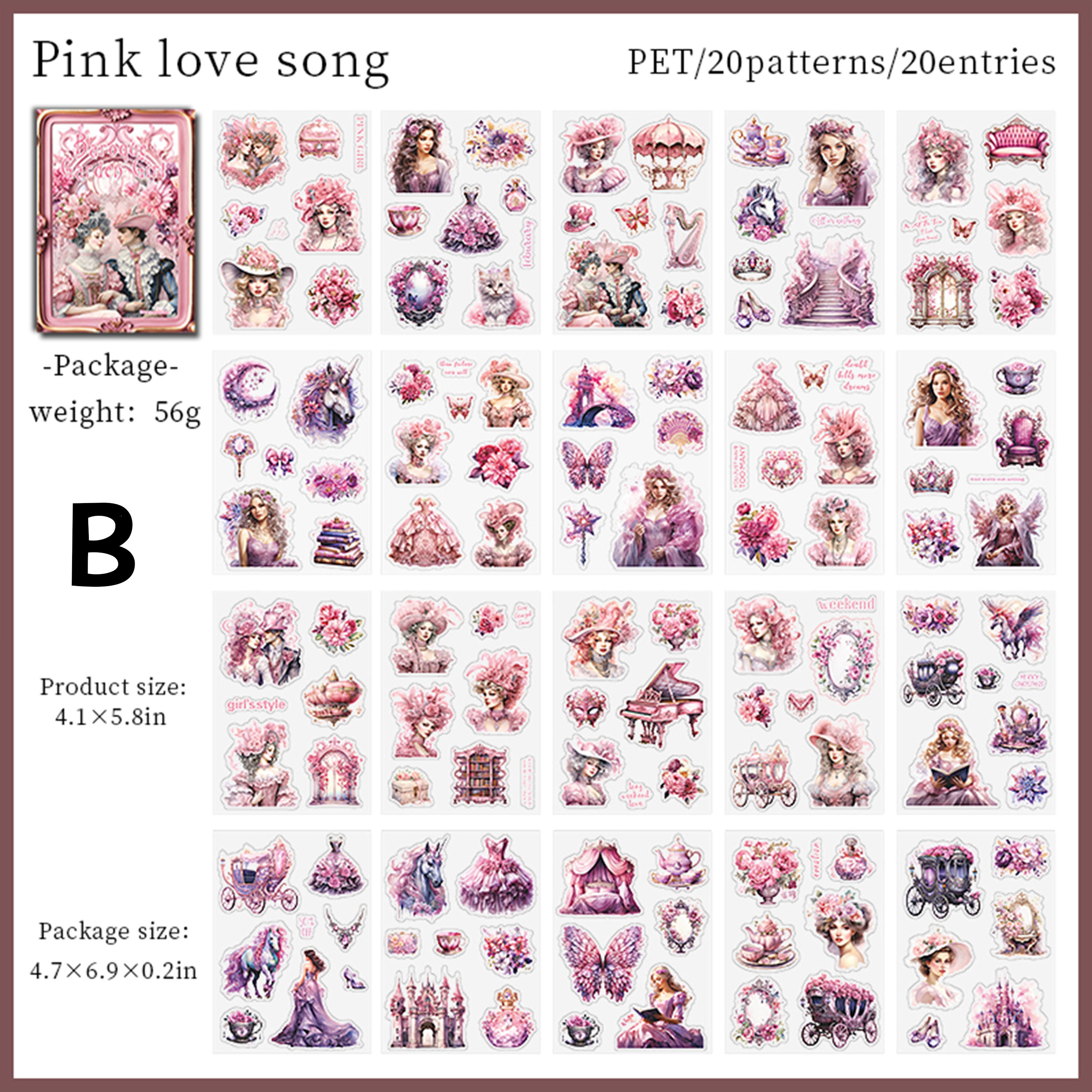 Baroque Garden Girl Pre-cut Sticker Book