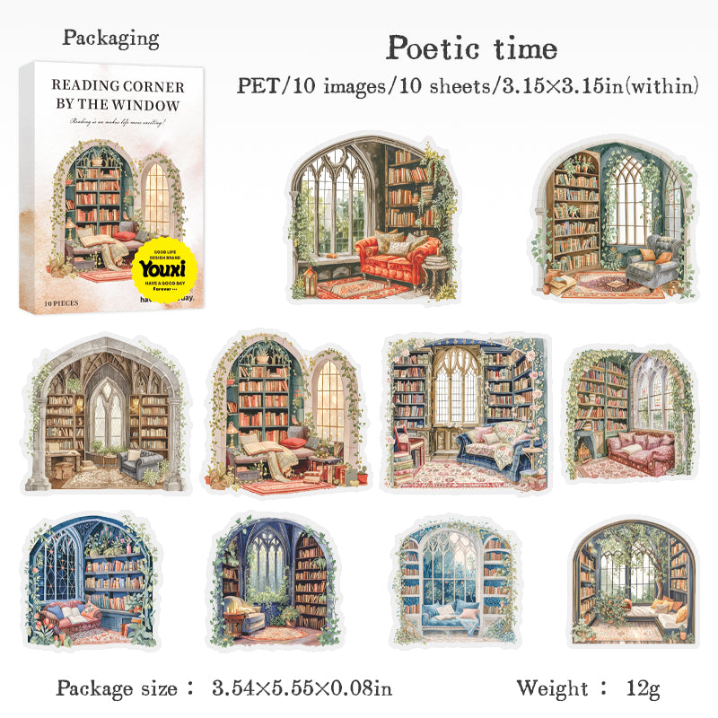 Reading Corner by the Window PET Sticker