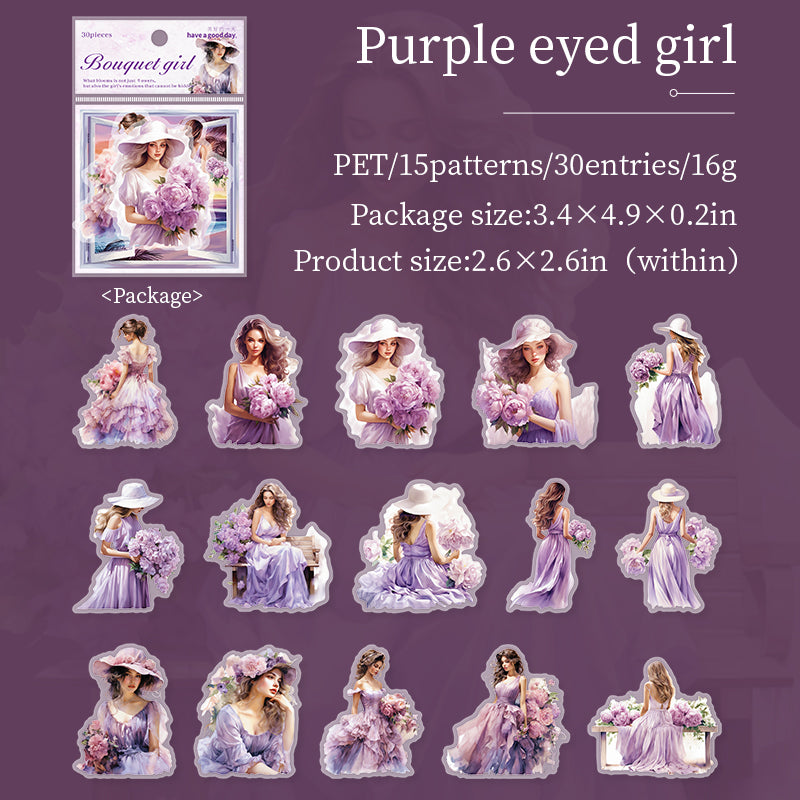 Flowery Girl PET Sticker