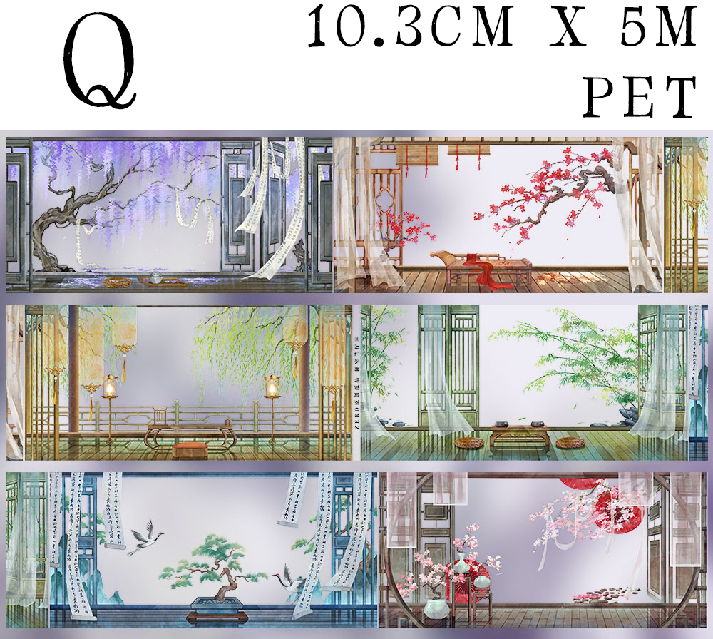 【ZERO】Ancient Chinese Figures & Construction Tape(42 Styles)(Whole Roll Tape)