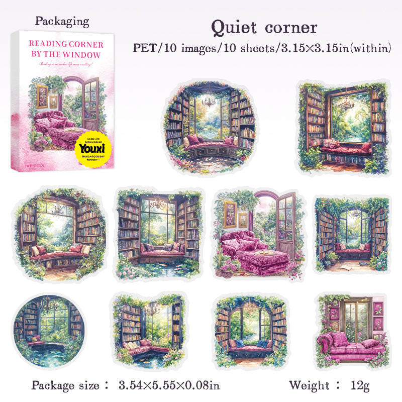 Reading Corner by the Window PET Sticker