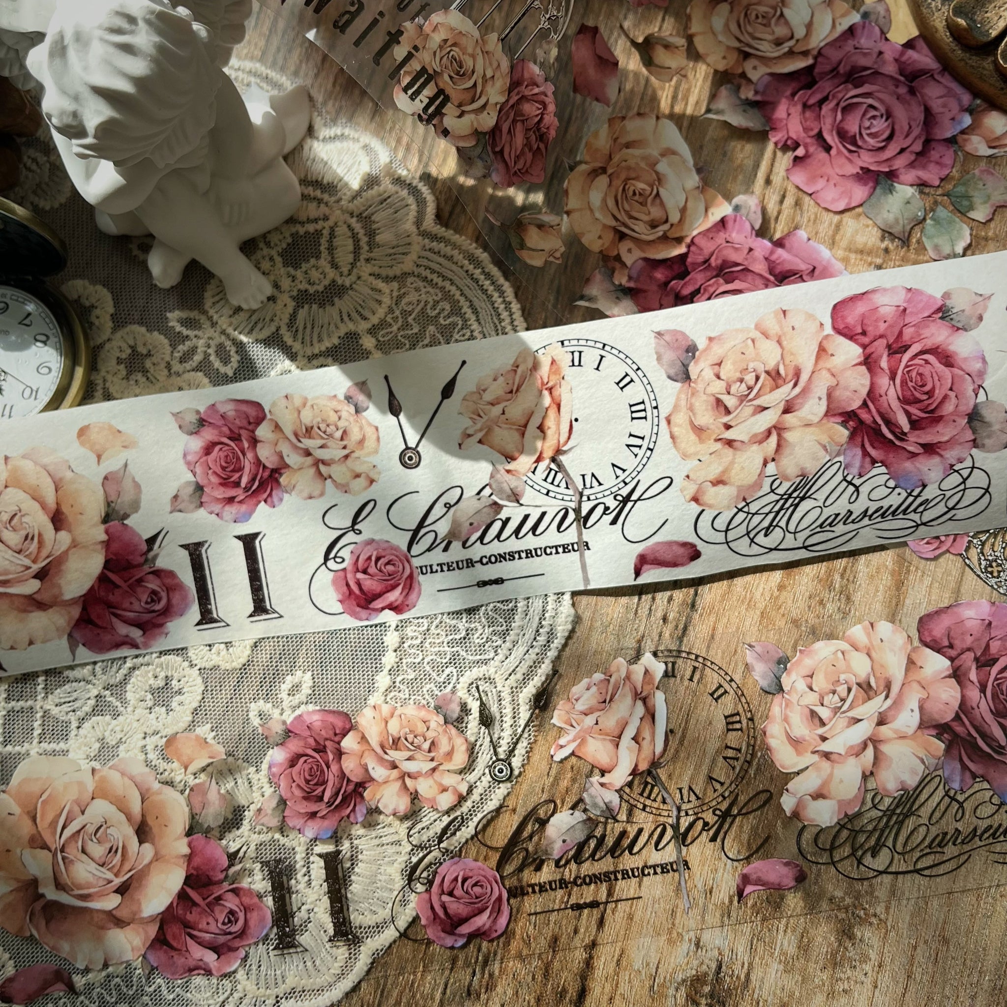 6cm*150cm Retro Rose Washi PET Tape