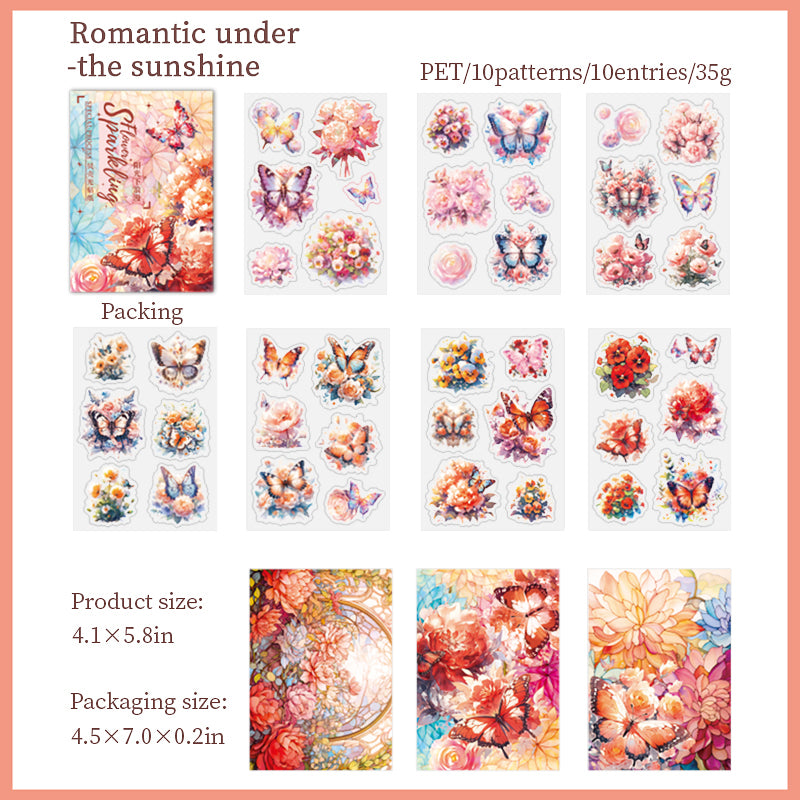 Sparkle flowers PET Sticker & Scrapbooking Paper