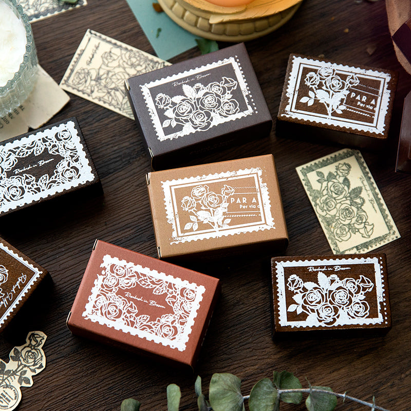 Rose flower wooden stamps