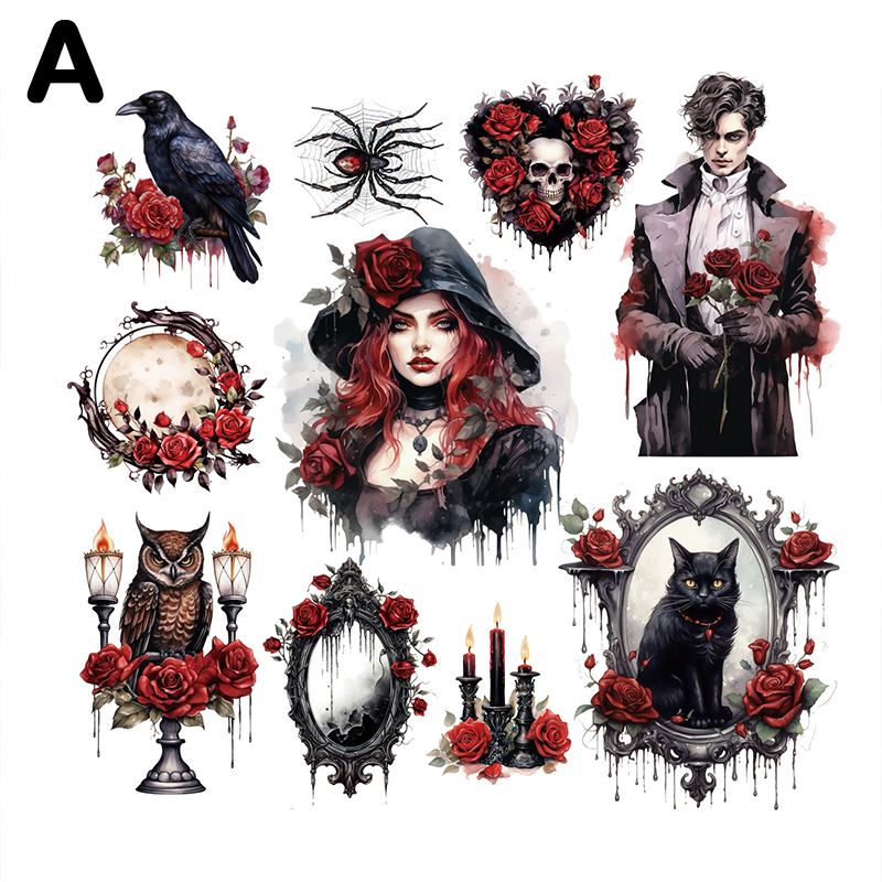 Gothic Witch Stickers For Scrapbooking