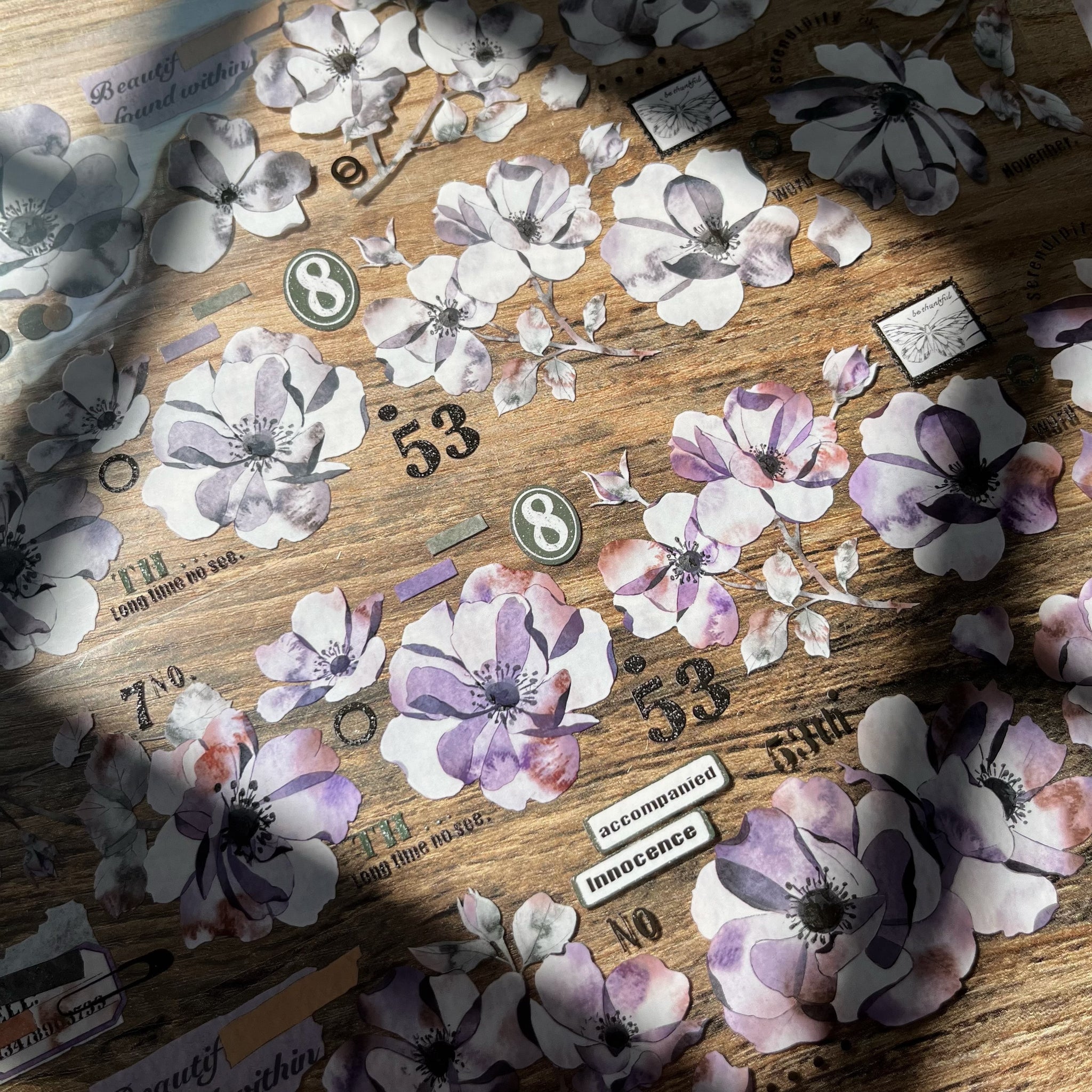 6cm*200cm Flower Shadow PET Tape | Beautiful washi tape For bujo & scrapbooking
