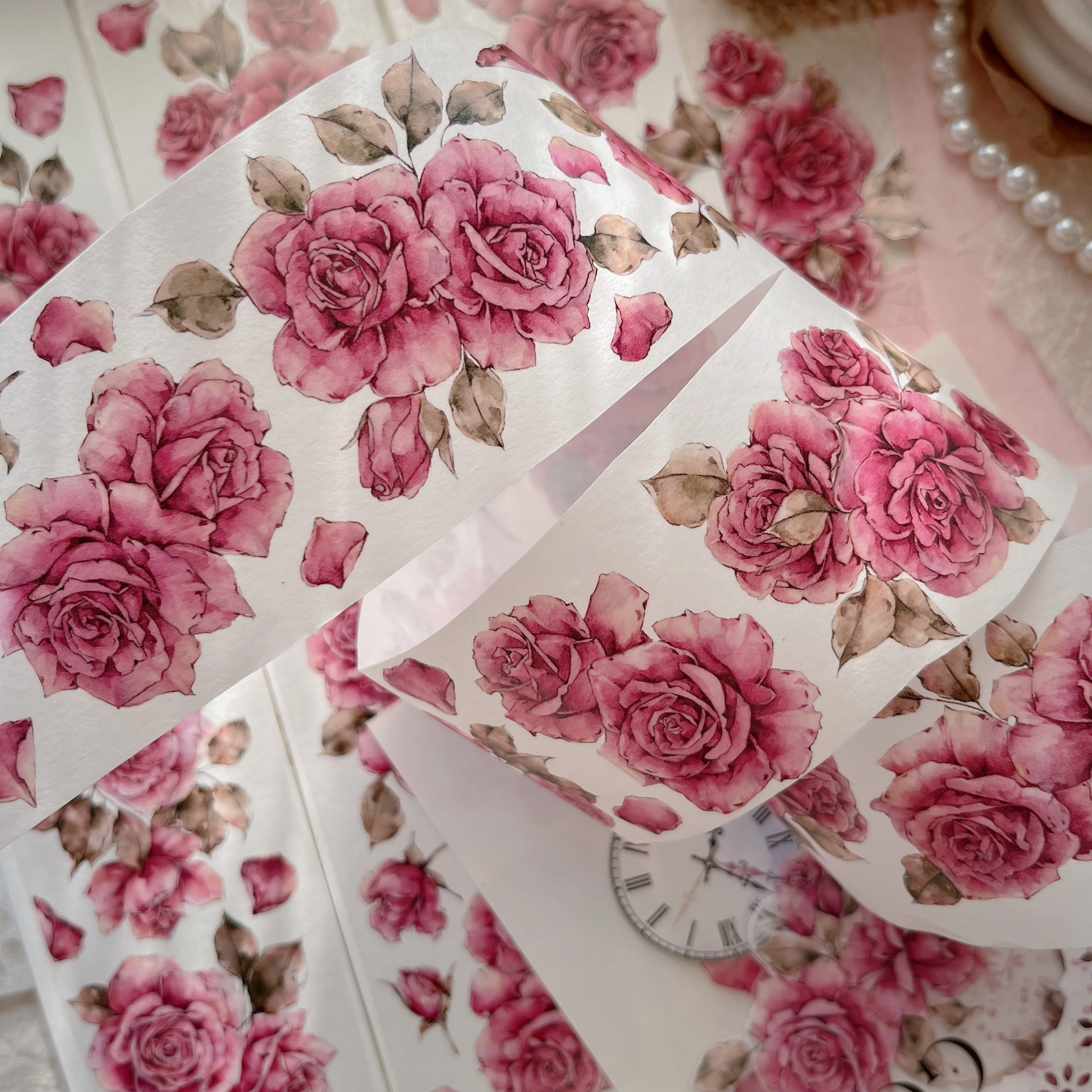 Pink Flower PET Tape (5.5cm*100cm）