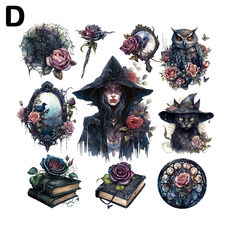 Gothic Witch Stickers For Scrapbooking