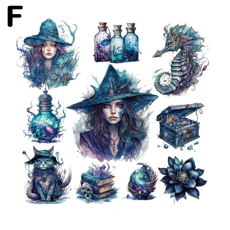 Gothic Witch Stickers For Scrapbooking