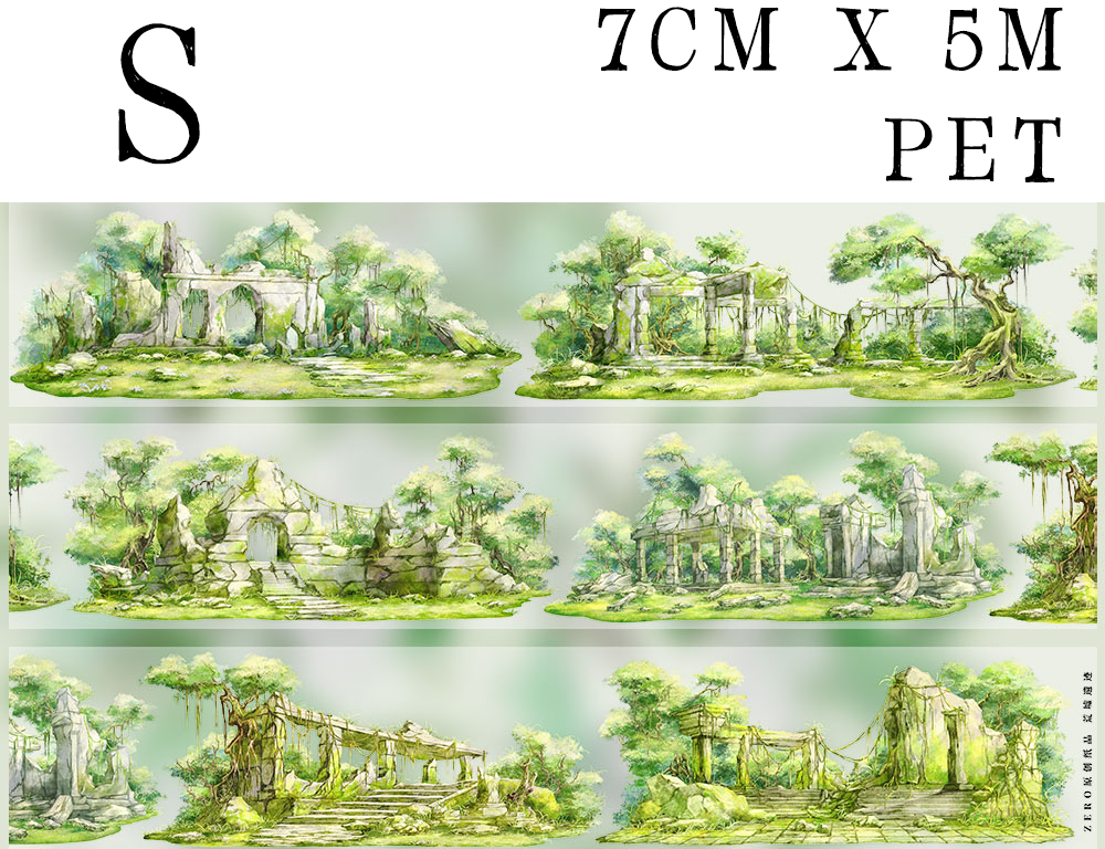 【ZERO】Ancient Chinese Figures & Construction Tape(42 Styles)(Whole Roll Tape)