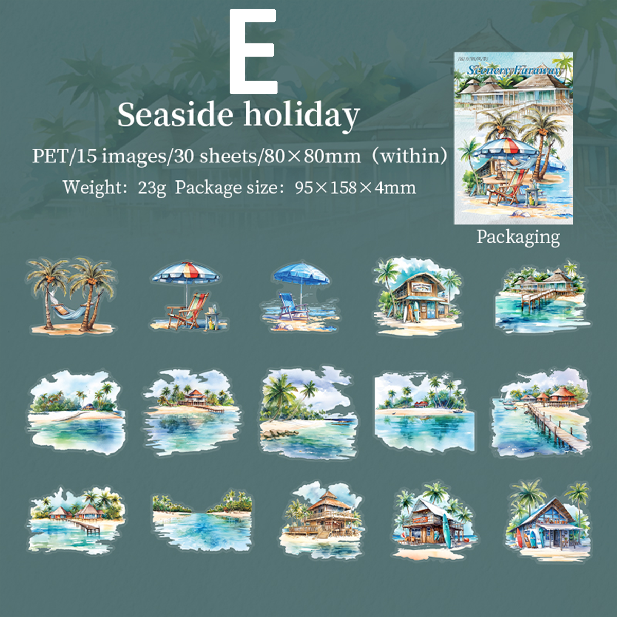 Distant Scenery Scrapbooking PET Sticker