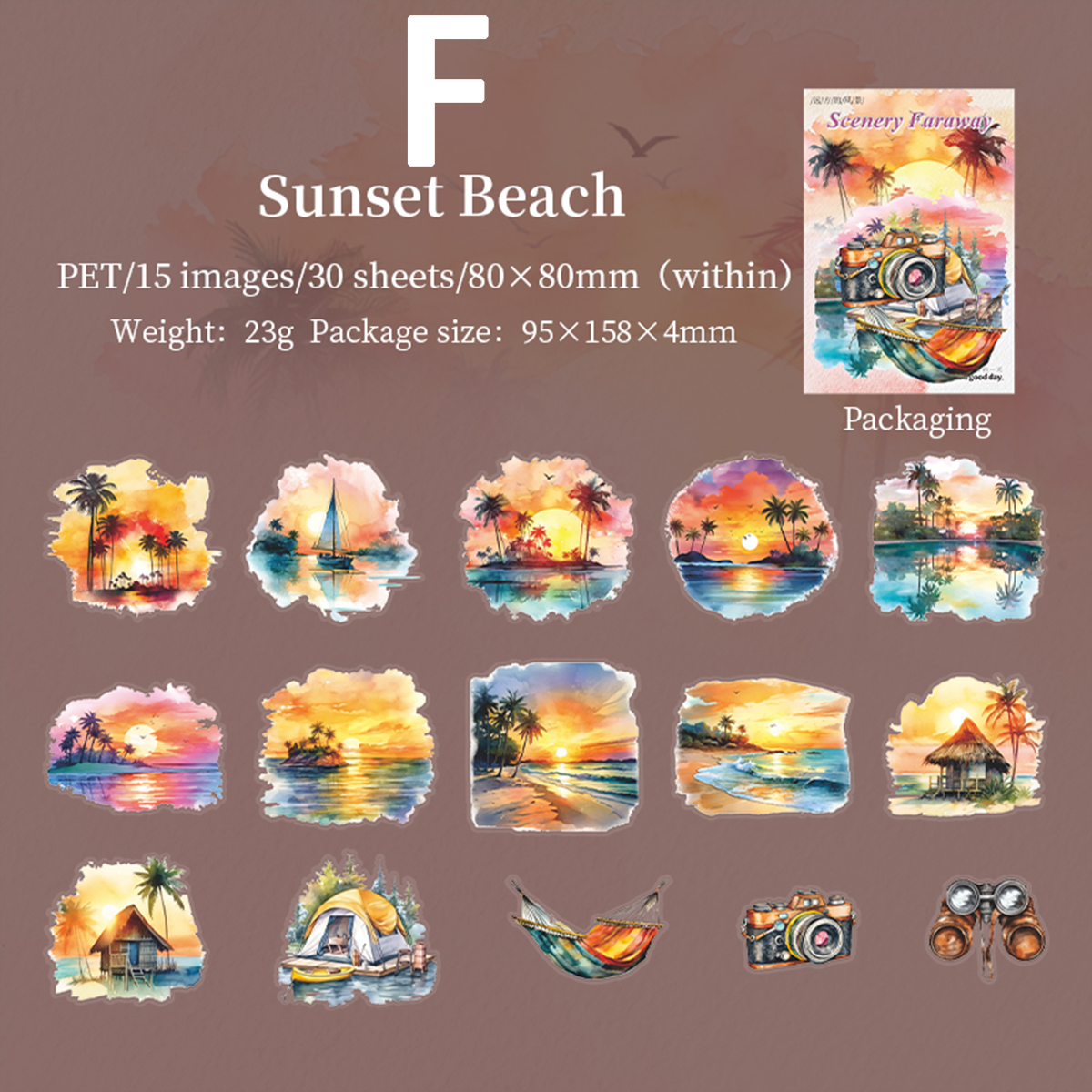Distant Scenery Scrapbooking PET Sticker