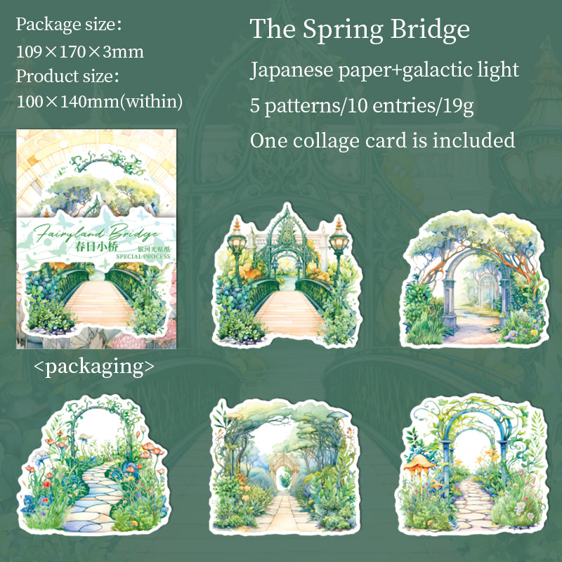 Bridge to Fairyland  Scrapbook Journal Sticker For Paper Crafts