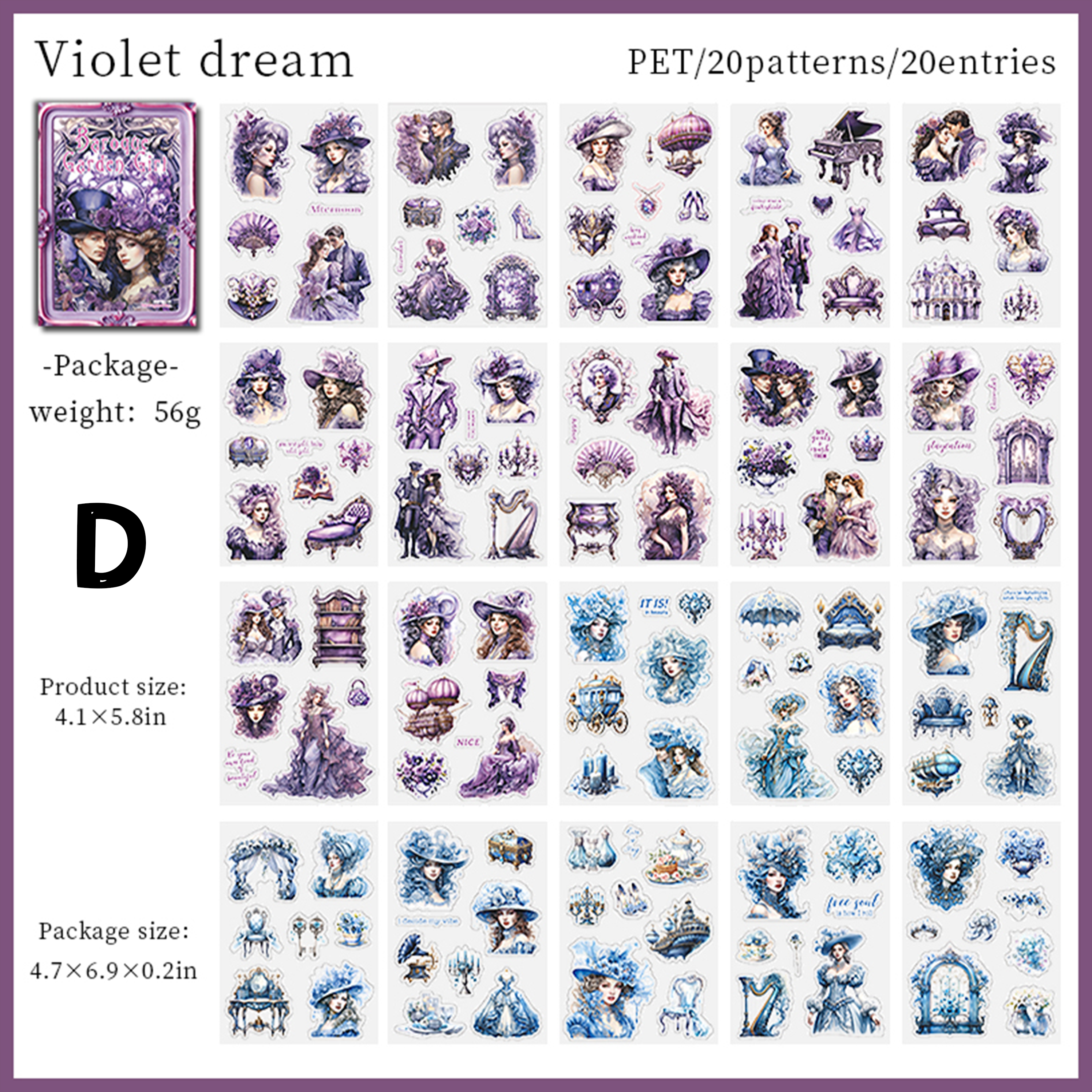 Baroque Garden Girl Pre-cut Sticker Book