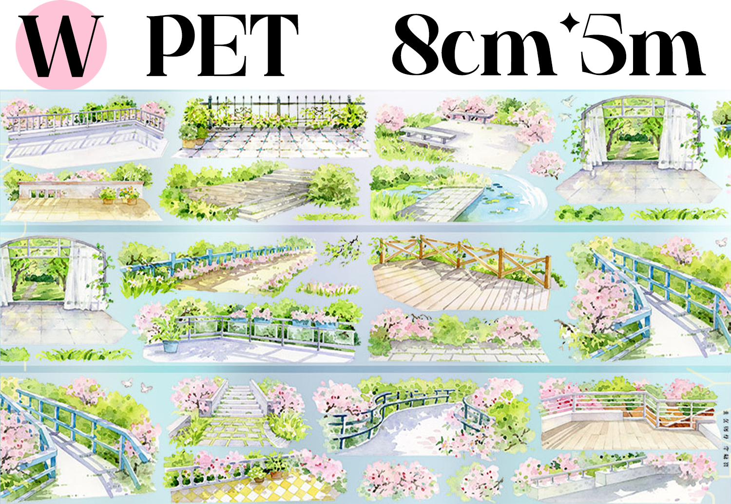 【ZERO】Forest Steppe Landscaping Tape(40 Styles)(Whole Roll Tape)