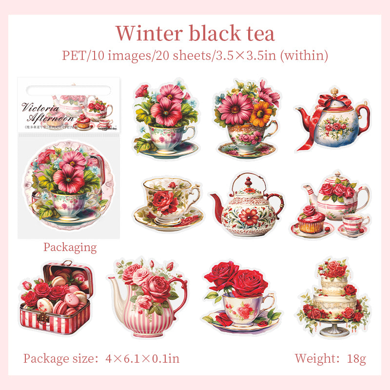 Floral Tea Set PET Stickers