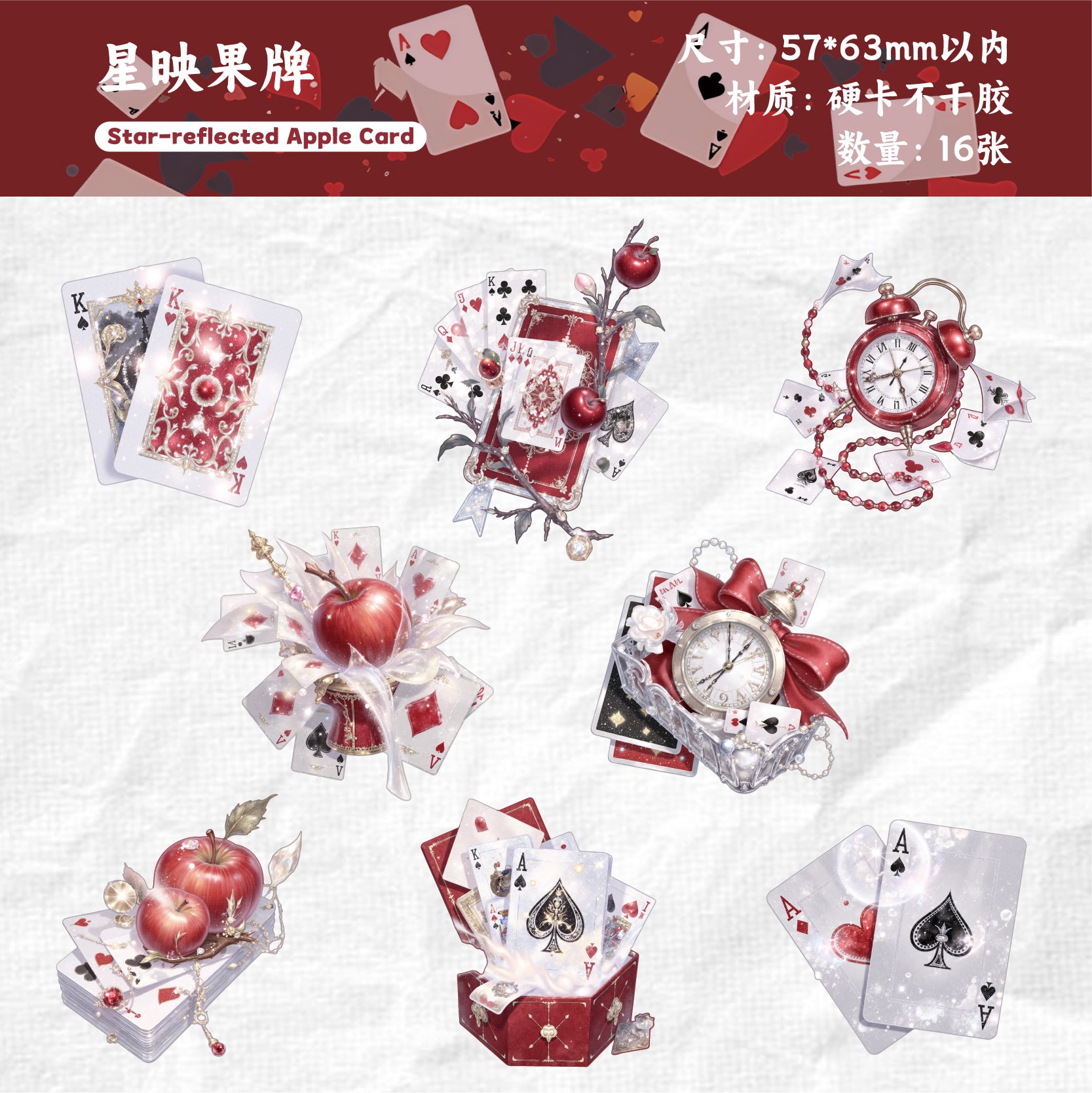 Playing Card Floral Theme Stickers for journaling and scrapbooking