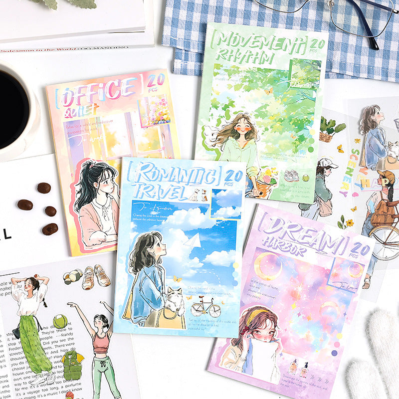 Girls Character Themed PET Sticker Book