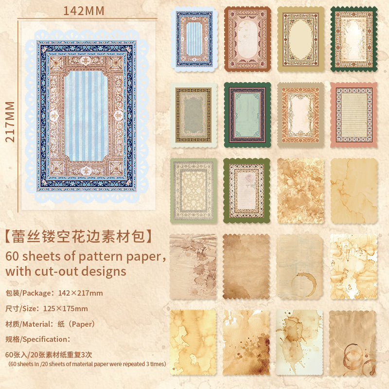 Cutout Lace Trim Scrapbooking Paper