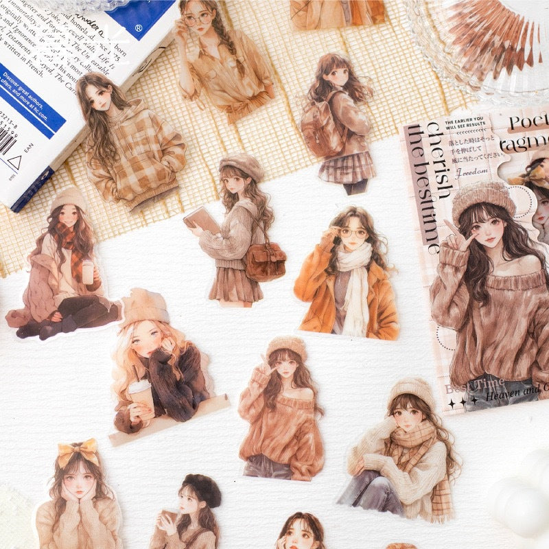 Gentle Journal Korean-style Girl PET Sticker
