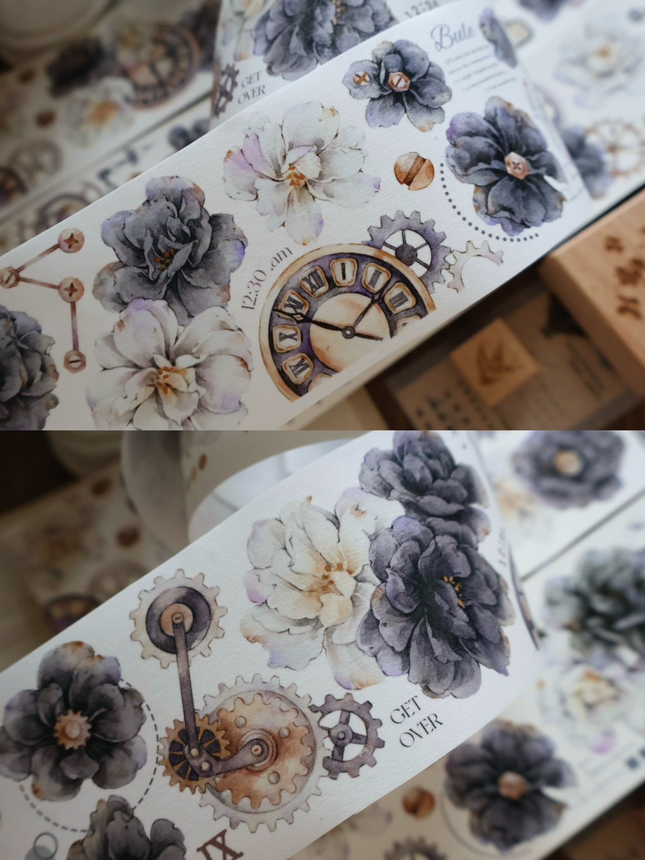 Black and White Flowers Tape (5.5cm*120cm)