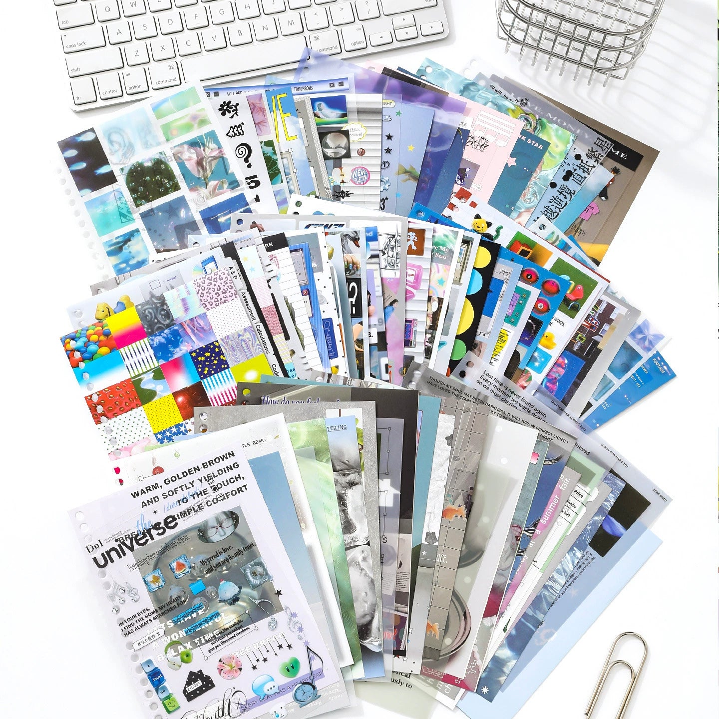 Magazine-style Spiral Sticker Book 30pcs