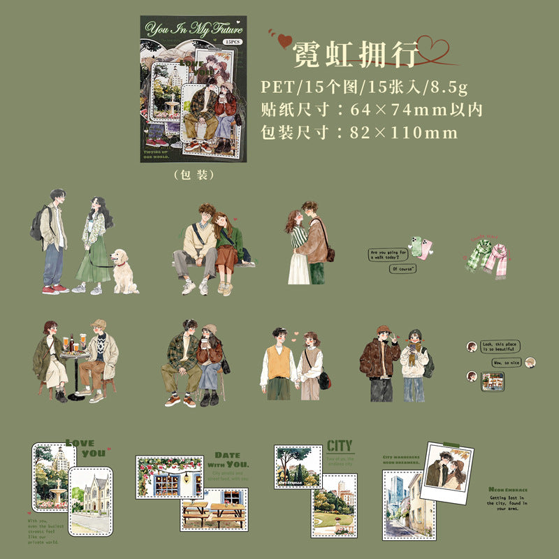 Life with You Couples Themed Character PET Stickers