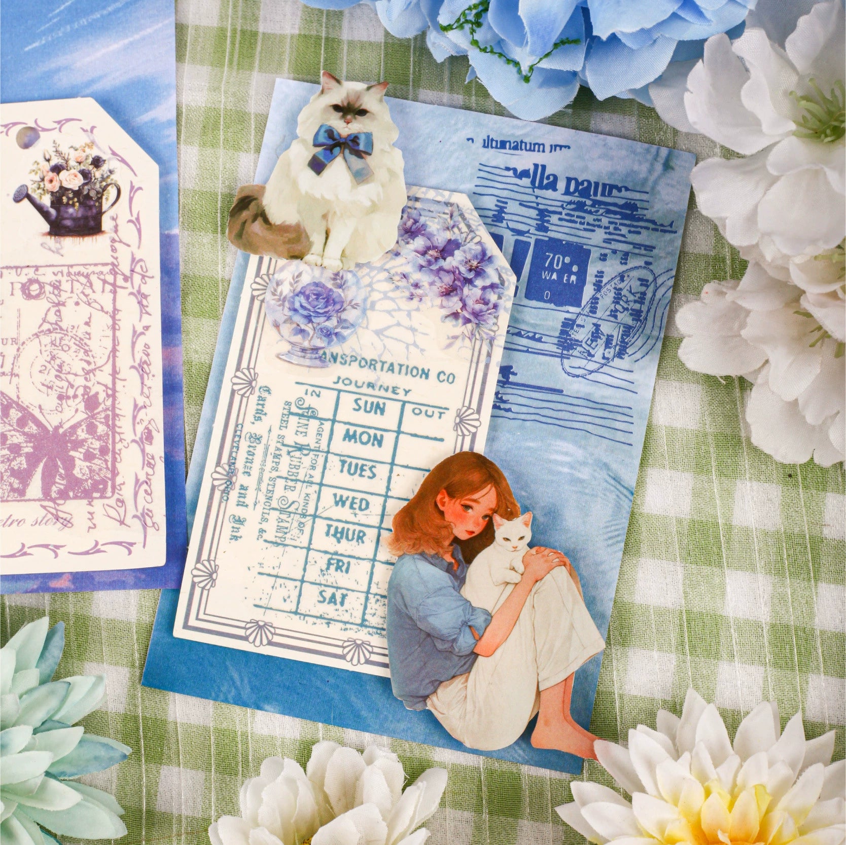 Vintage Text Parchment Paper Stickers