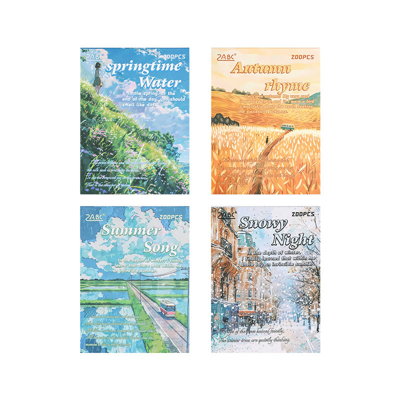 Four Seasons Scrapbook Paper Book 200pcs