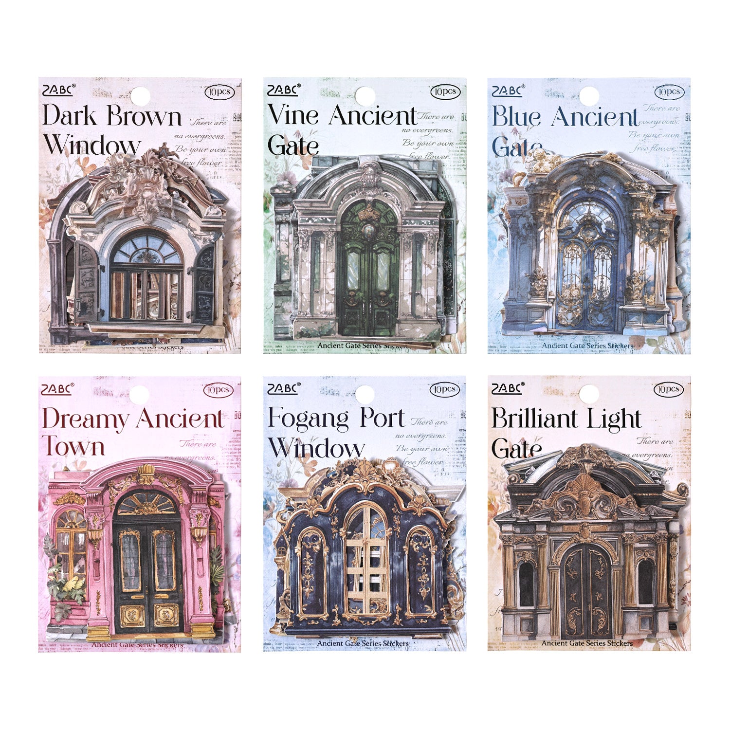 Gilded Portico Series Door & Window Theme Stickers