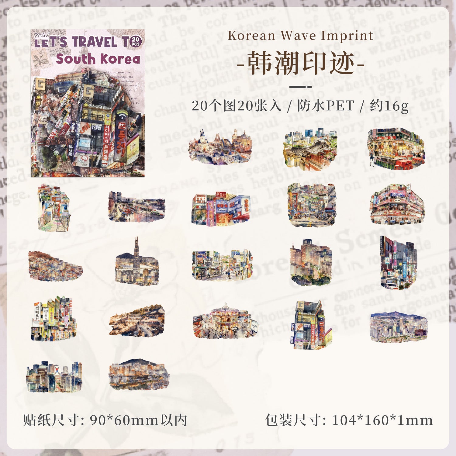 World Travel PET Sticker