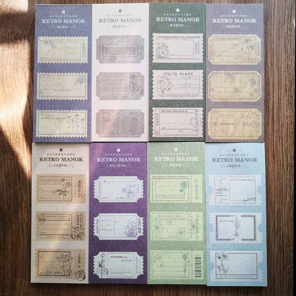 Bloc de notas decorativo con sello Retro Manor