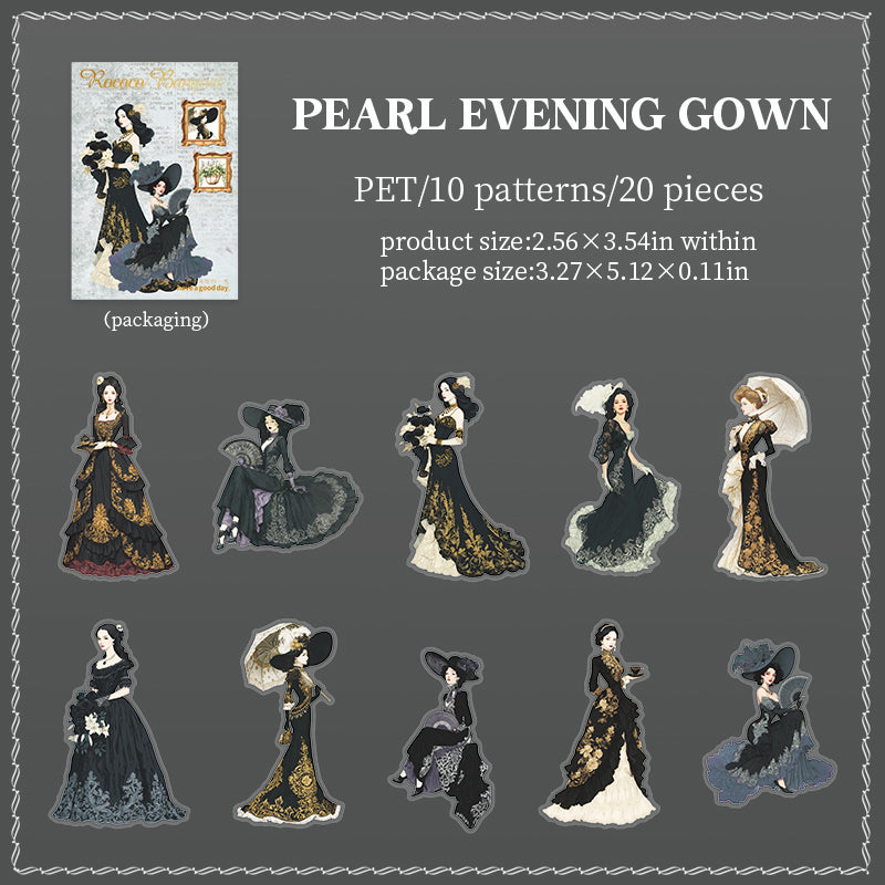 Rococo Dinner Banquet Vintage Characters PET Sticker for journaling and scrapbooking