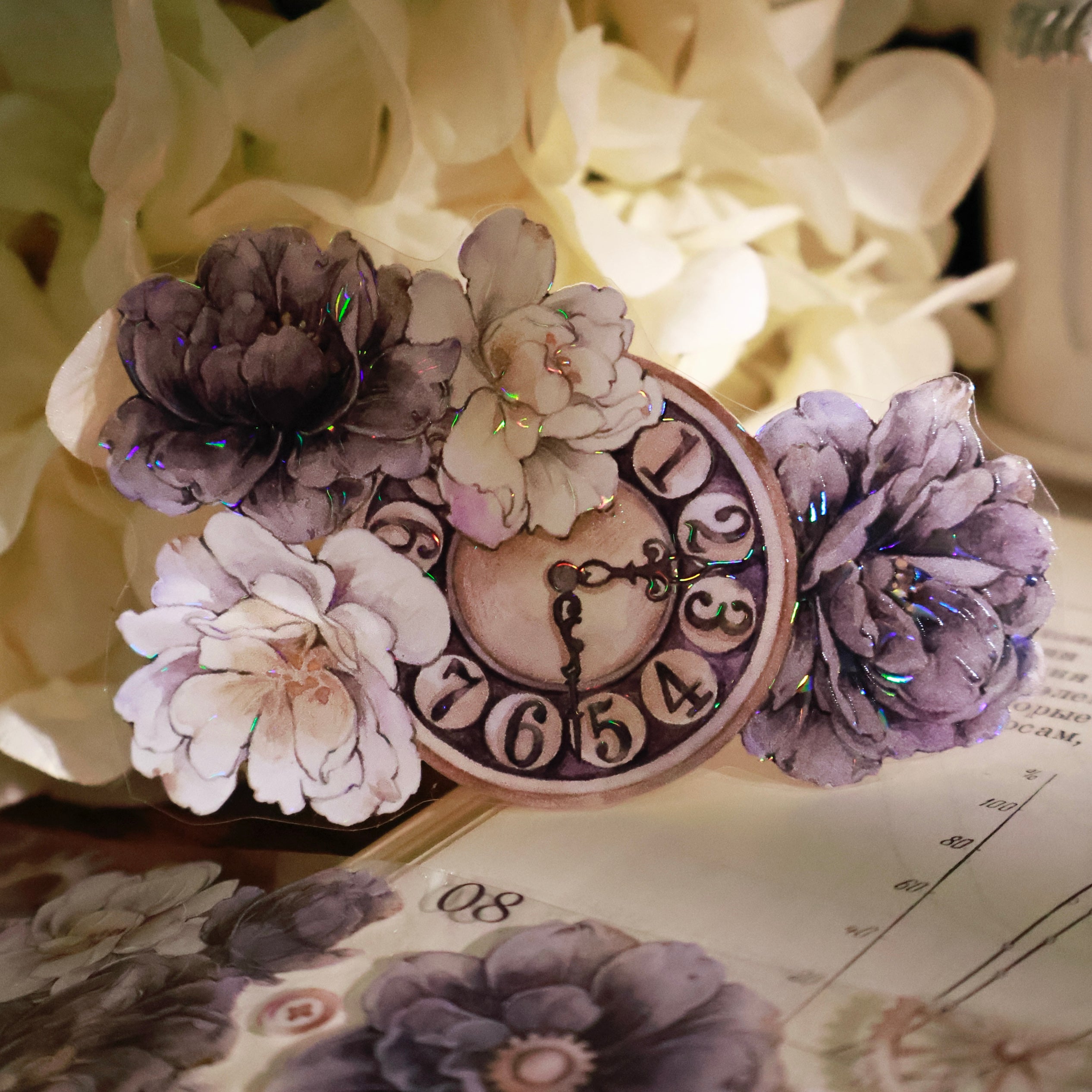 Black and White Flowers Tape (5.5cm*120cm)