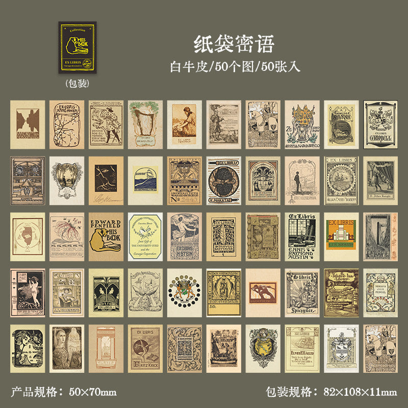 Old Library Vintage Bookplate Notes