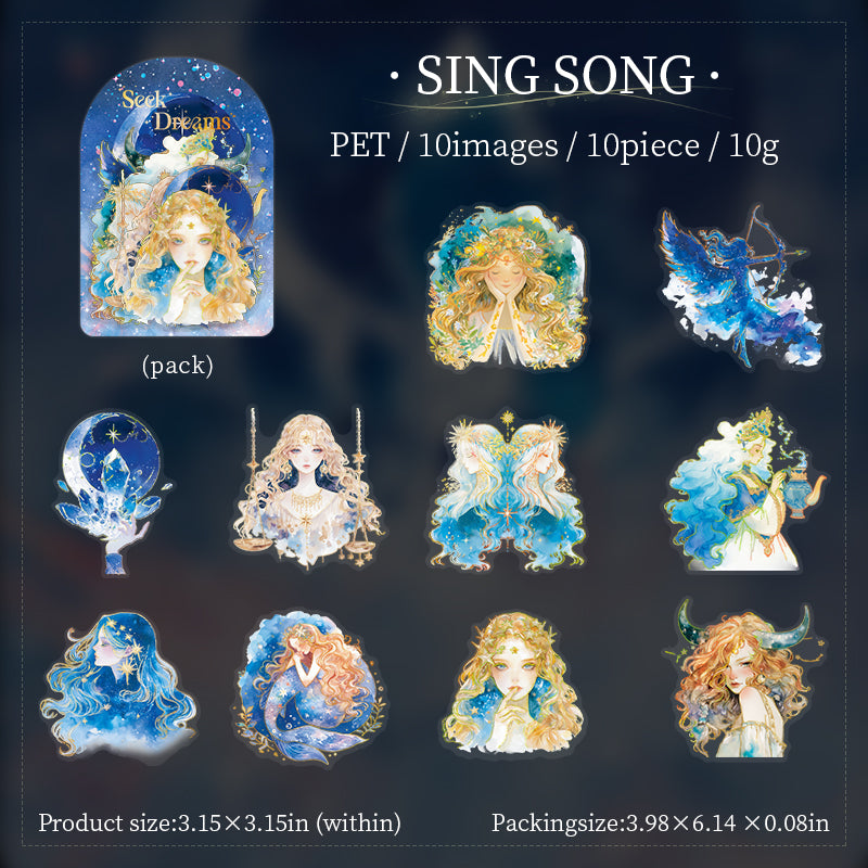 Glimmer of a Dream Starry Sky Theme PET Sticker