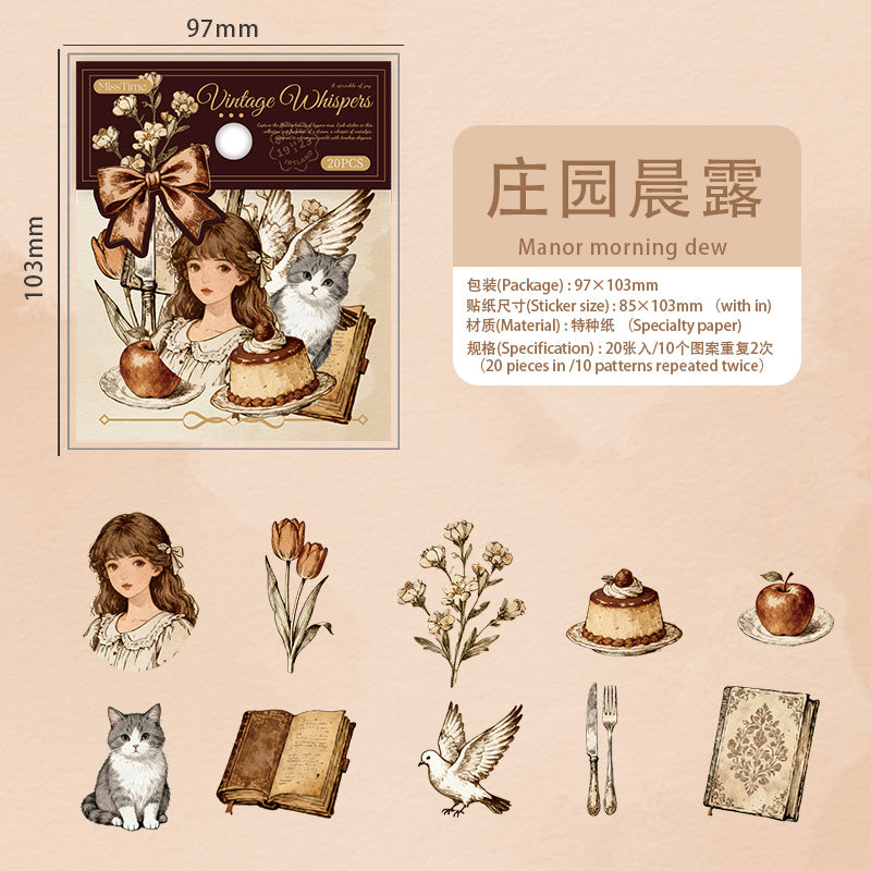Vintage Girl Paper Sticker for journaling and scrapbooking